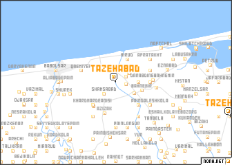 map of Tāzehābād