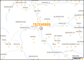 map of Tāzehābād