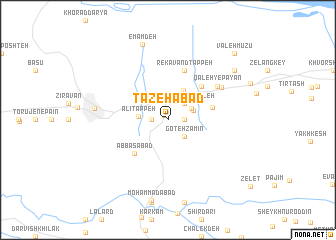 map of Tāzehābād