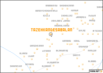 map of Tāzeh Kand-e Sabalān