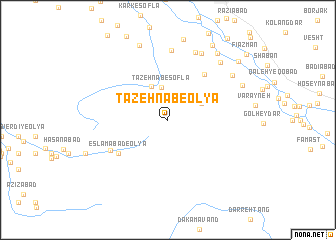 map of Tāzehnāb-e ‘Olyā