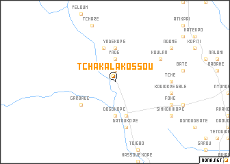 map of Tchakala Kossou