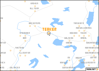 map of Teåker