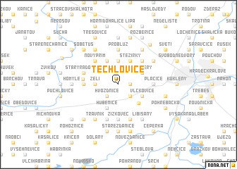 map of Těchlovice