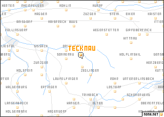 map of Tecknau