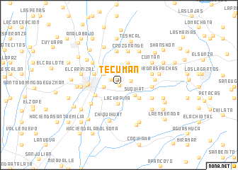 map of Tecumán