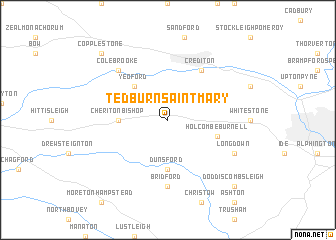 map of Tedburn Saint Mary