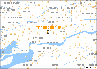 map of Tegh Bahādur