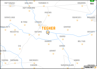 map of Ţeghea