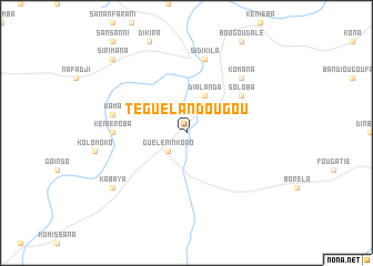 map of Téguélandougou