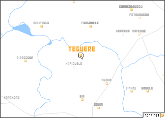 map of Téguéré