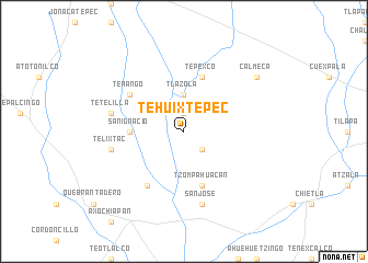 map of Tehuixtepec