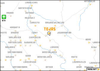 map of Tejas