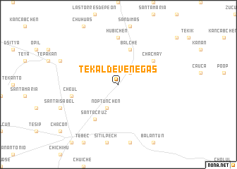 map of Tekal de Venegas