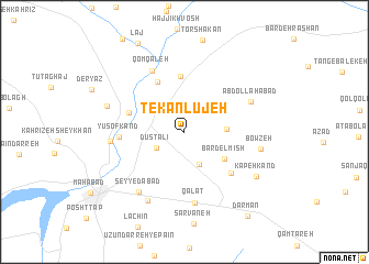 map of Tekānlūjeh