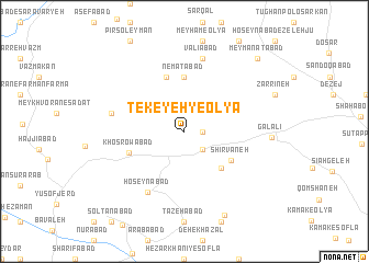 map of Tekeyeh-ye ‘Olyā