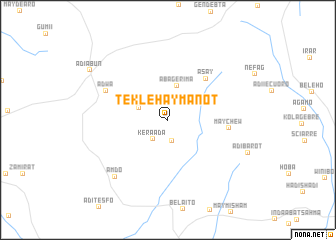 map of Tekle Haymanot