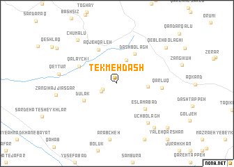 map of Tekmeh Dāsh