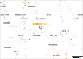 map of Tékou Foundi