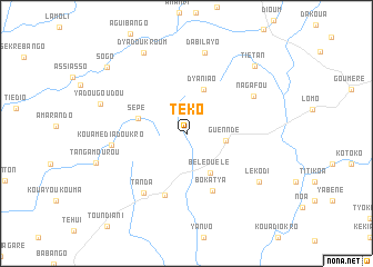 map of Téko