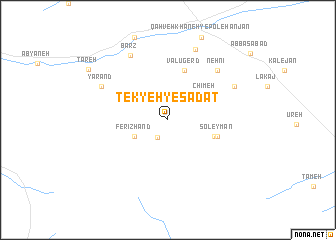 map of Tekyeh-ye Sādāt