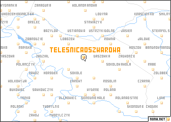 map of Teleśnica Oszwarowa