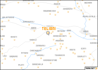 map of Tʼeliani