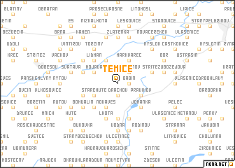 map of Těmice