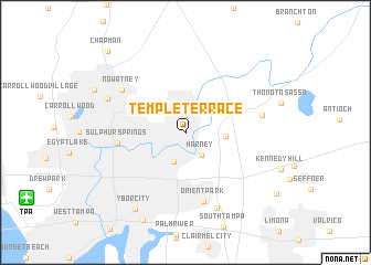 map of Temple Terrace