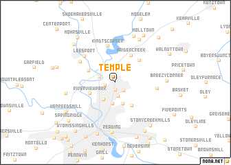 map of Temple