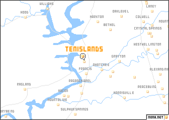 map of Ten Islands