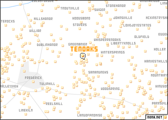 map of Ten Oaks