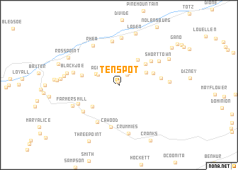 map of Ten Spot