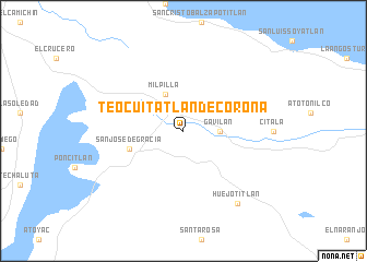 map of Teocuitatlán de Corona