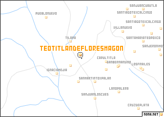 map of Teotitlán de Flores Magón