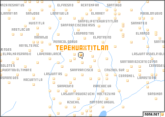 map of Tepehuaxtitlán