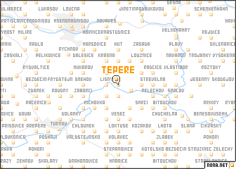 map of Těpeře