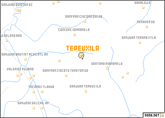 map of Tepeuxila