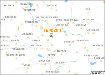 map of Tepozán