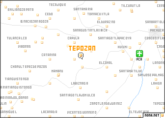 map of Tepozán