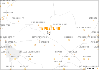 map of Tepoztlán