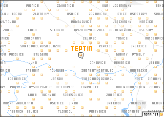 map of Těptín