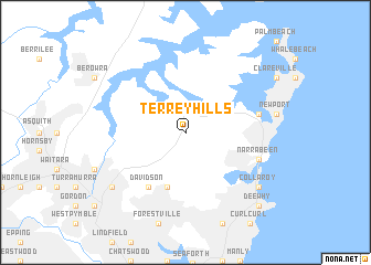 map of Terrey Hills