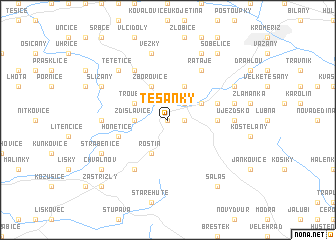 map of Těšánky