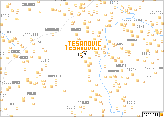 map of Tešanovići