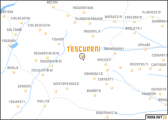 map of Teşcureni