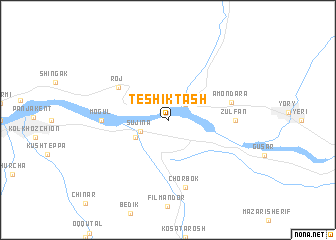 map of Teshik-Tash