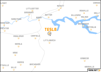 map of Tesla