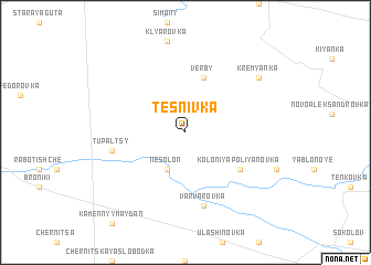 map of Tesnivka