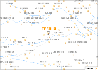 map of Tešova